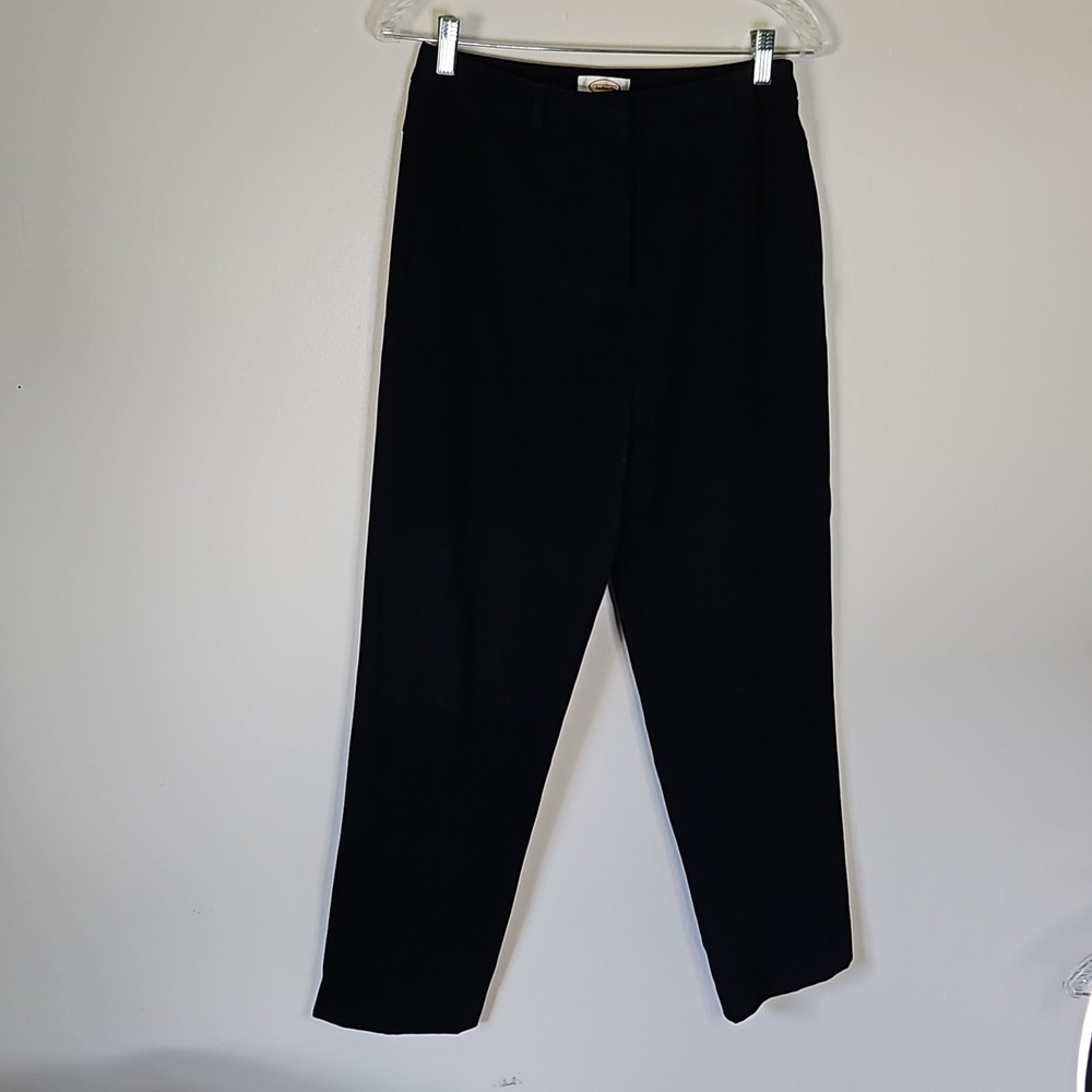 Talbots Petites Black Stretch Velvet Pants Women's Size 6